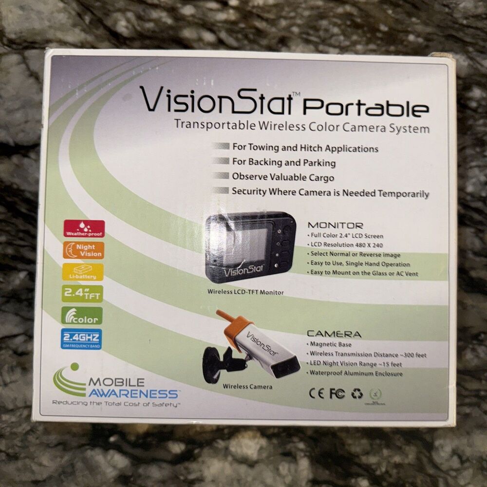 VisionStat Portable Transportable Wireless Color Camera System 2.4 GHz, 2.4" TFT